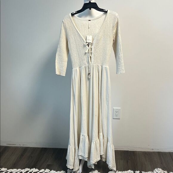 Free People Endless Summer Perfect Solution Maxi Dress Ivory XS - Picture 3 of 11